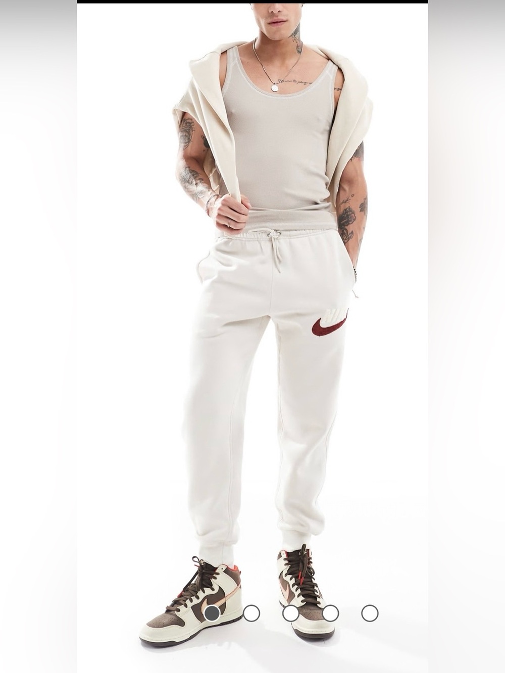 Nike Club Fleece Men's  Joggers Standard Fit Taper Leg Regular Length CREAM NWT